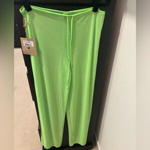 Aloe Aloe Swim Neon Green Mesh Swim Coverup Pants XS/S NWT
